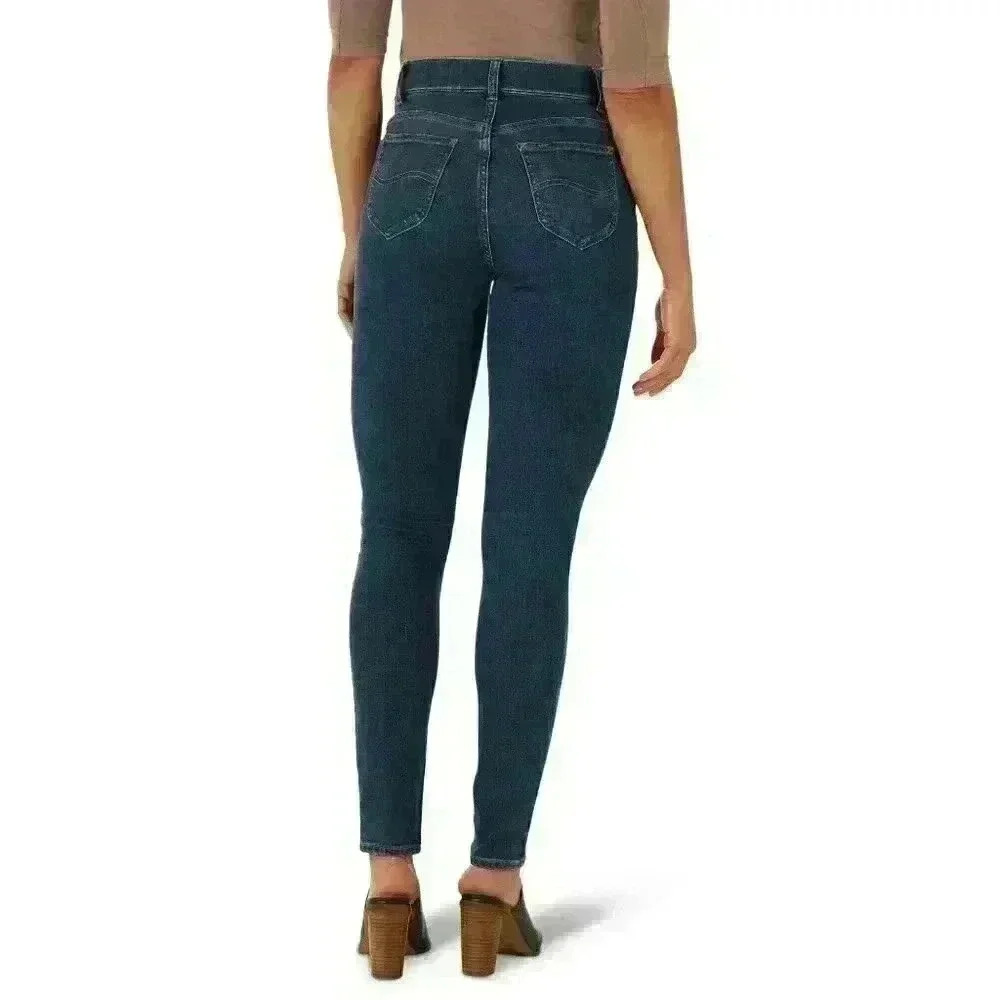 NWT Lee Premium Denim Women's Pull On High Rise Slim Fit Sculpting Skinny Jeans - Picture 3 of 9